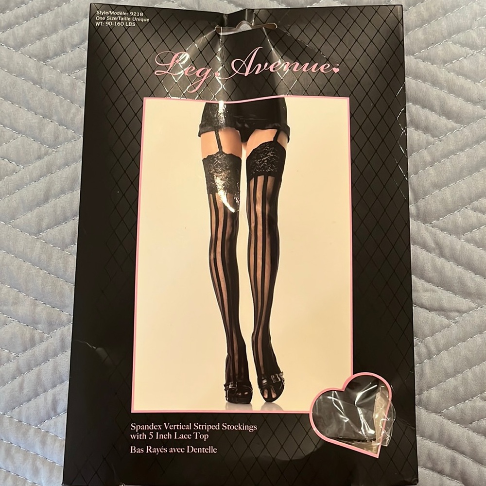 Spandex vertical striped stockings